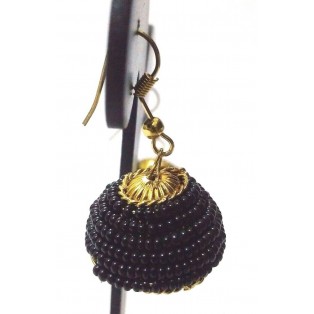 Gold Oxidized Earring Jhumka Jhumki Ethnic Jewelry Hook Drop Dangle Long EA311